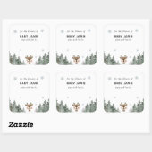 Winter Woodland Baby shower Library Vierkante Sticker (Vel)