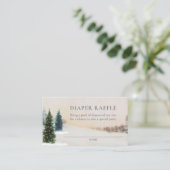 Winter Woodland Baby shower Luier Raffle Ticket Informatiekaartje (Staand voorkant)
