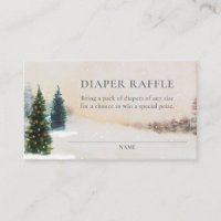 Winter Woodland Baby shower Luier Raffle Ticket
