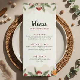 Winter Woodland Baby Shower Menu