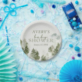 Winter Woodland Baby shower Papieren Bordje (Feest)