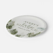 Winter Woodland Baby shower Papieren Bordje (Gekanteld)