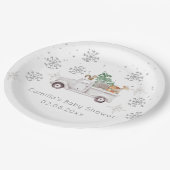 Winter Woodland Baby shower Papieren Bordje (Gekanteld)