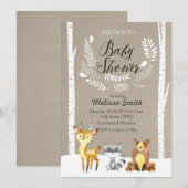 Winter Woodland Baby shower Uitnodiging (Voorkant / Achterkant)