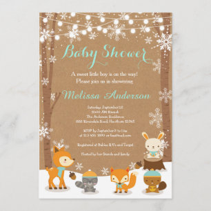 Winter Woodland Baby shower Uitnodiging