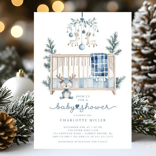 Winter Woodland Baby shower Uitnodiging