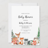 Winter Woodland Baby shower Uitnodiging (Voorkant)