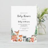Winter Woodland Baby shower Uitnodiging (Staand voorkant)