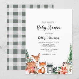 Winter Woodland Baby shower Uitnodiging
