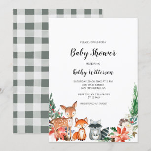 Winter Woodland Baby shower Uitnodiging