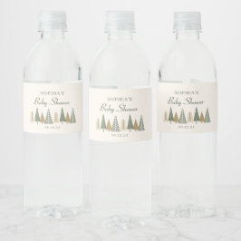 Winter Woodland Baby shower Waterfles Etiket