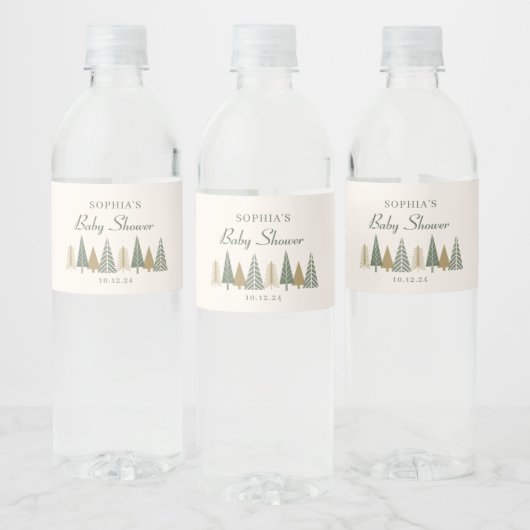 Winter Woodland Baby shower Waterfles Etiket (Flessen)