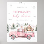 Winter Woodland Baby shower Welkomstbord Poster (Voorkant)