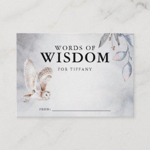 Winter Woodland Baby shower Words of Wisdom Informatiekaartje