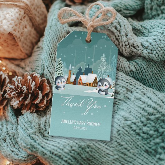 Winter Woodland Baby zijn koude buiten baby shower Cadeaulabel