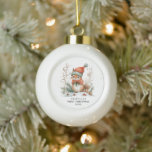 Winter Woodland Baby's eerste kerst Keramische Bal Ornament<br><div class="desc">Voor de eerste kerst van de baby. Waterverf winterbosscène aan de voorkant met een schattige winterklare eekhoorn. De voorkant kan worden gepersonaliseerd met de opname van uw tekstkeuze. Een prachtig aandenken kerst ornament.</div>