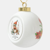 Winter Woodland Baby's eerste kerst Keramische Bal Ornament (Rechts)
