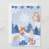 Winter Woodland Birthday Invitation Kaart (Achterkant)