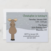 Winter Woodland Birthday Invitation Kaart (Achterkant)