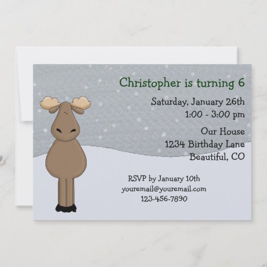 Winter Woodland Birthday Invitation Kaart (Achterkant)