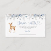 Winter woodland blauw hert luier loterij ticket informatiekaartje (Voorkant)