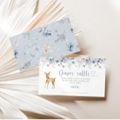 Winter woodland blauw hert luier loterij ticket informatiekaartje