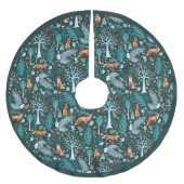 Winter Woodland Blauwgroen/Gold ID785 Kerstboom Rok (Voorkant)