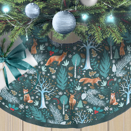 Winter Woodland Blauwgroen/Gold ID785 Kerstboom Rok