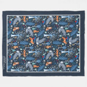 Winter Woodland Blue/Gold ID785 Fleece Deken (Voorkant (Horizontaal))