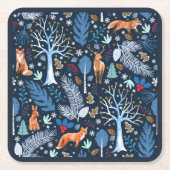 Winter Woodland Blue/Gold ID785 Kartonnen Onderzetters (Voorkant)