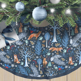 Winter Woodland Blue/Gold ID785 Kerstboom Rok