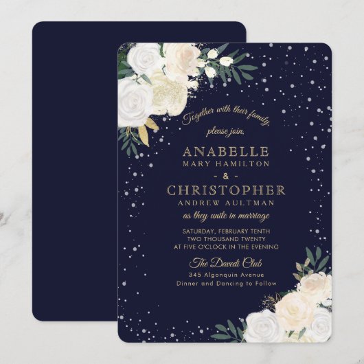 Winter Woodland bruiloft uitnodigingen (Voorkant / Achterkant)