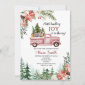 Winter Woodland Christmas baby shower uitnodiging (Voorkant)