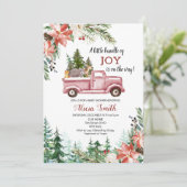 Winter Woodland Christmas baby shower uitnodiging (Staand voorkant)