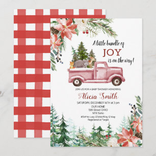 Winter Woodland Christmas baby shower uitnodiging