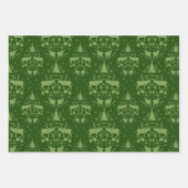 Winter Woodland Damask w / rendieren en sparren Inpakpapier Vel (Voorkant 2)