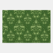 Winter Woodland Damask w / rendieren en sparren Inpakpapier Vel (Voorkant 2)