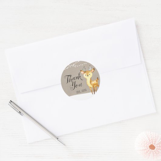 Winter Woodland Dank u Stickers (Envelop)