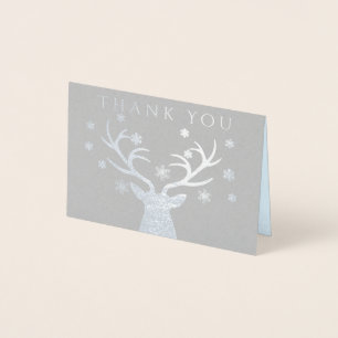 Winter Woodland Deer Baby shower Dank u Kaarten