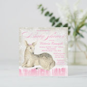 Winter Woodland Deer Baby Shower Uitnodigingen (Staand voorkant)