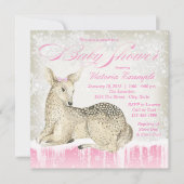 Winter Woodland Deer Baby Shower Uitnodigingen (Voorkant)