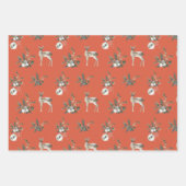 Winter Woodland Deer en Bunny Rabbit Pattern Inpakpapier Vel (Voorkant 2)