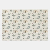 Winter Woodland Deer en Bunny Rabbit Pattern Inpakpapier Vel (Voorkant)