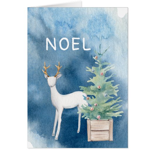 Winter Woodland/ Deer en Tree/ Noel Kerstmis (Voorkant)