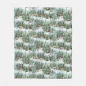 Winter Woodland Deer Fleece Deken (Voorkant)
