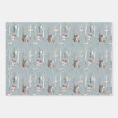 Winter Woodland Deer Fox Owl Beer Forest Inpakpapier Vel (Voorkant 3)