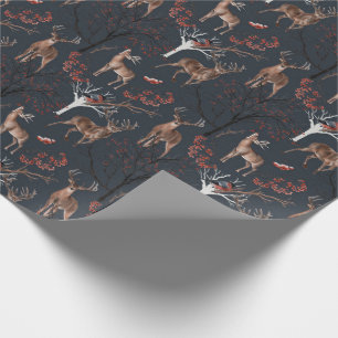 Winter Woodland Deer Holiday Kerstmis Cadeaupapier