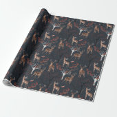 Winter Woodland Deer Holiday Kerstmis Cadeaupapier (Uitgerold)
