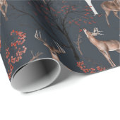 Winter Woodland Deer Holiday Kerstmis Cadeaupapier (Rol Hoek)