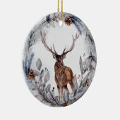 Winter Woodland Deer Keramisch Ornament (Rechts)